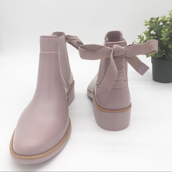 Bernardo Shoes - Bernardo Paxton Rain Boot Lace Up Back Pink